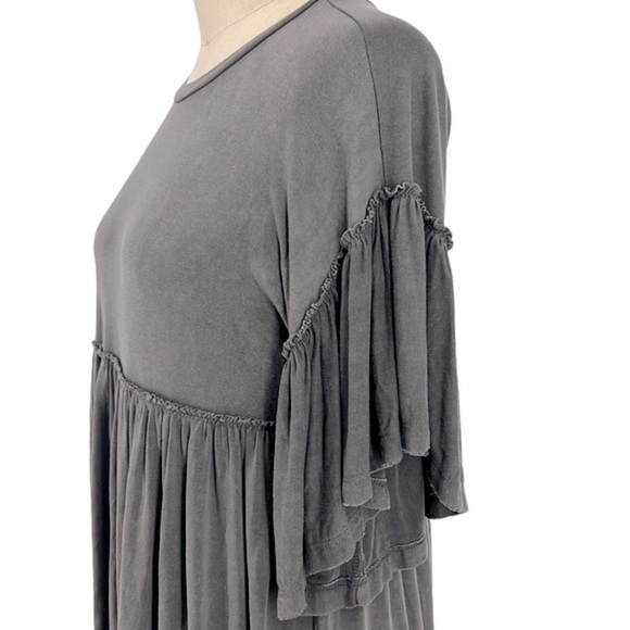 Urban Outfitters Ruffle Babydoll Frock Gray oversized Dress Size S - Picture 2 of 8